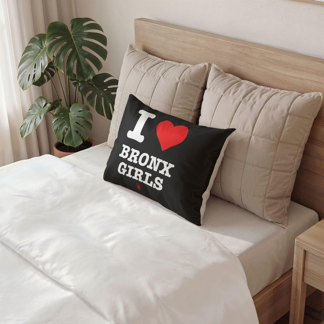 I Love Bronx Girls Cotton Decorative Throw Pillowcase by Bronx Native