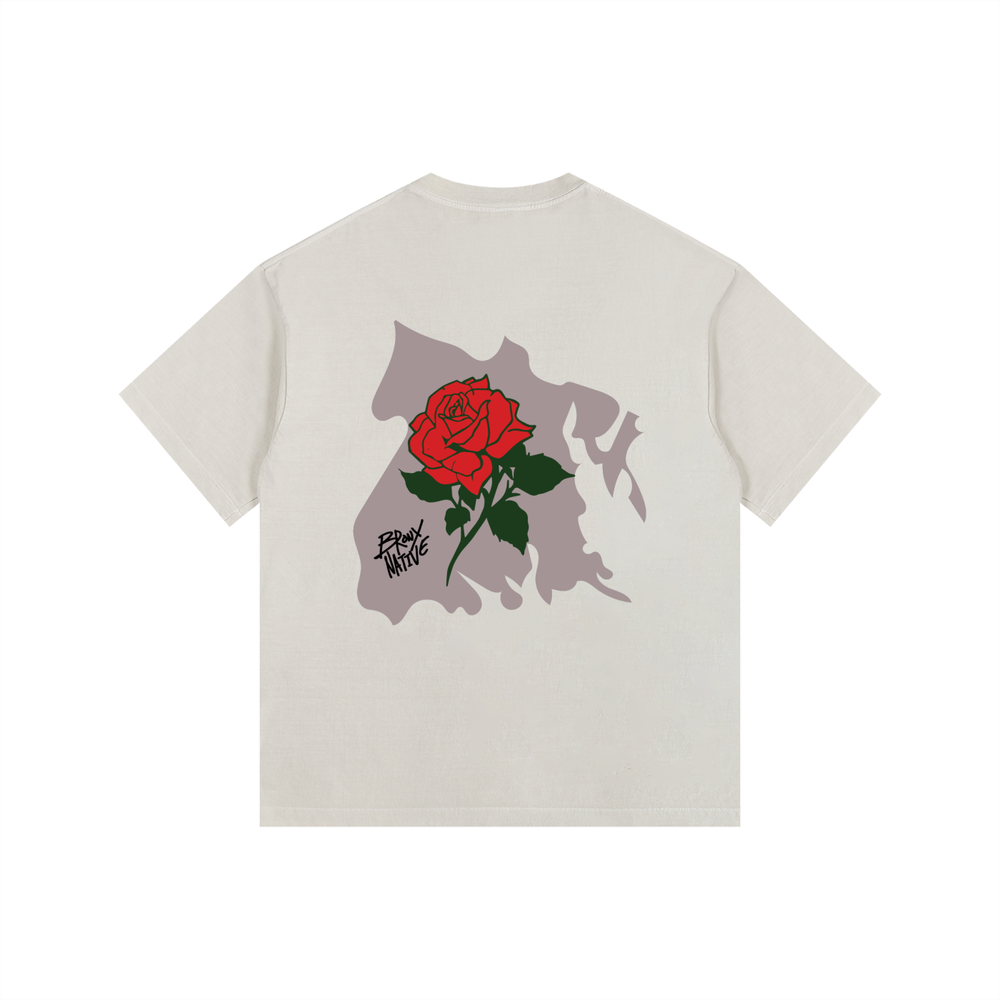 Bronx Rose Vintage Washed Oversized Cotton T-Shirt