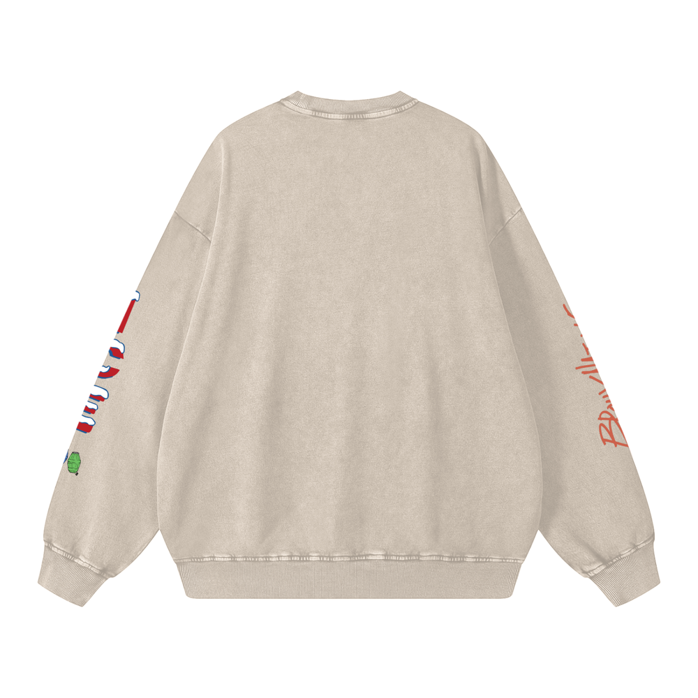 Bodega Ice Snow Washed Oversized Sweatshirt