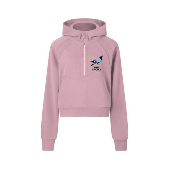 Bronx Pidgeon Cropped Half-Zip Hoodie