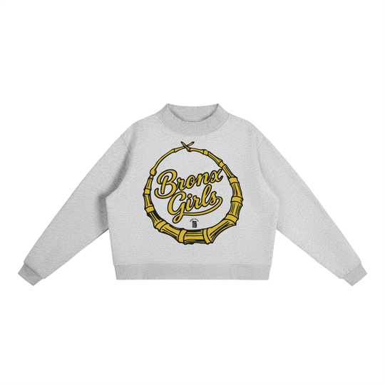 Bronx Girls Bamboo Earring Mock-Neck Crew Sweatshirt
