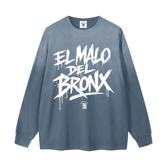 El Malo Del Bronx Gradient Washed Long Sleeve T-Shirt by Bronx Native for New York summer