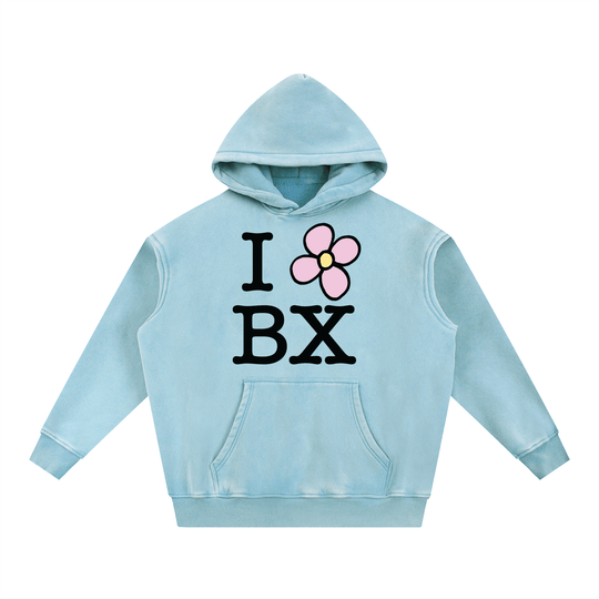 I Love BX Snow Wash Fleece Oversize Hoodie by Bronx Native for New York summer