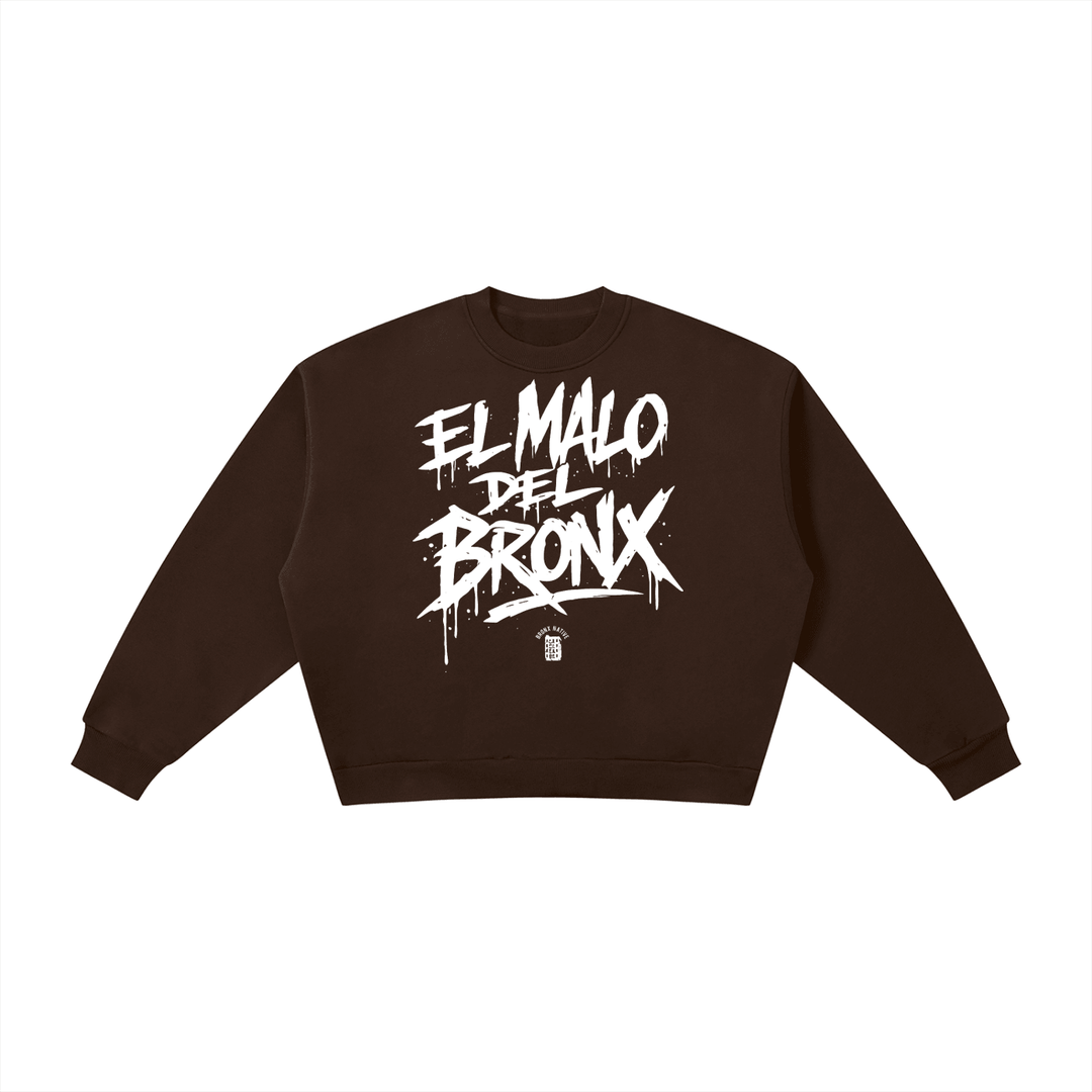El Malo Del Bronx Boxy Fleece Crewneck Sweatshirt Alt Colorway by Bronx Native for New York summer