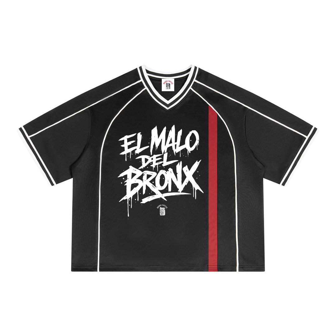 Bronx Summer Black/Red V-Neck Soccer Jersey by Bronx Native — Summer Collection product image