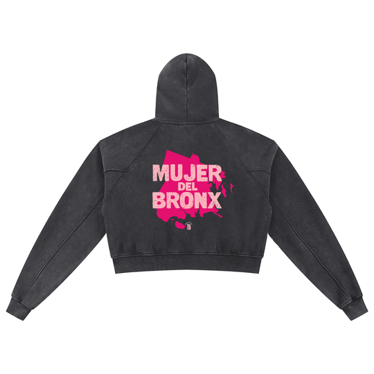 Mujer Del Bronx Snow Washed Cropped Hoodie