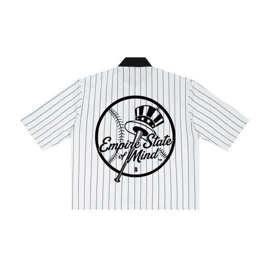 30th Anniversary Lim. Edition Striped Full-Zip Baseball Jersey by Bronx Native — BX x BK Stadium Series product image