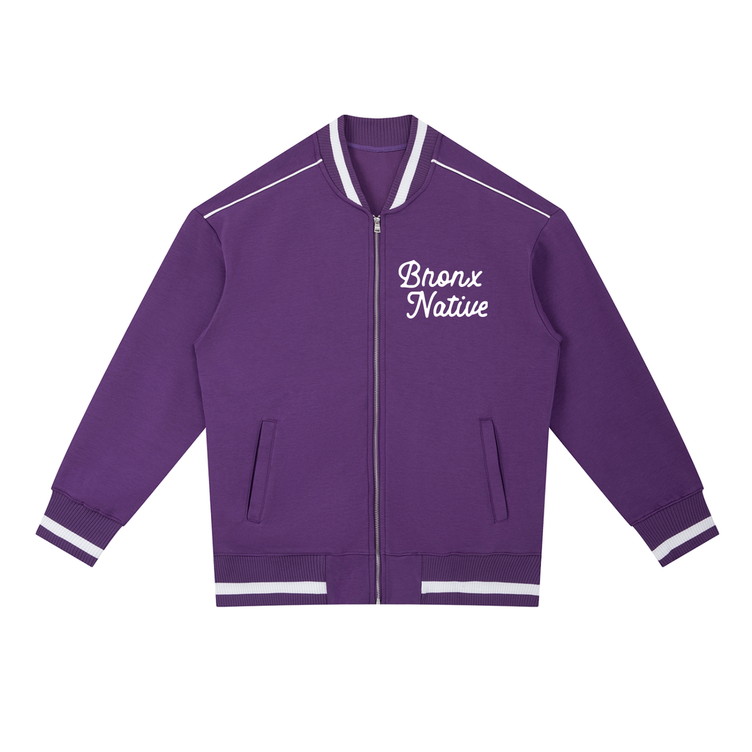 Bronx Native Classy Contrast Piping Zip Bomber Jacket