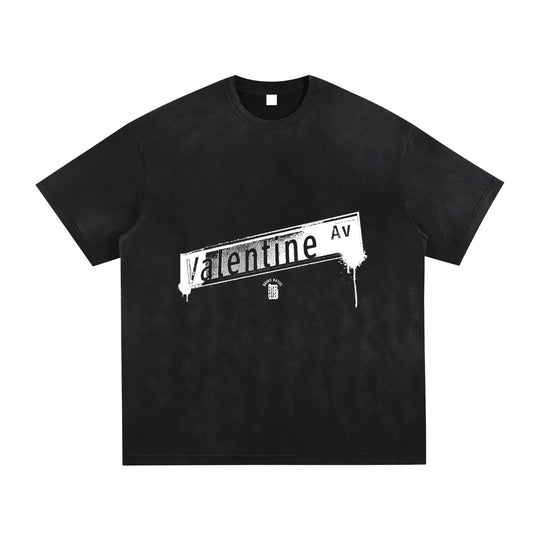 Valentine Ave Vintage Washed Hand-Frayed T-Shirt