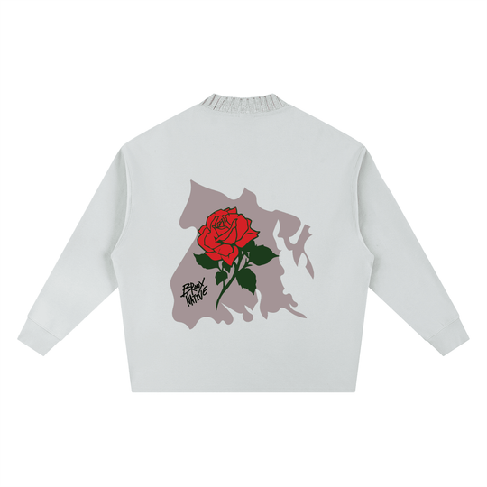 Bronx Rose Knitted Round Neck Oversize Sweatshirt by Bronx Native for New York summer