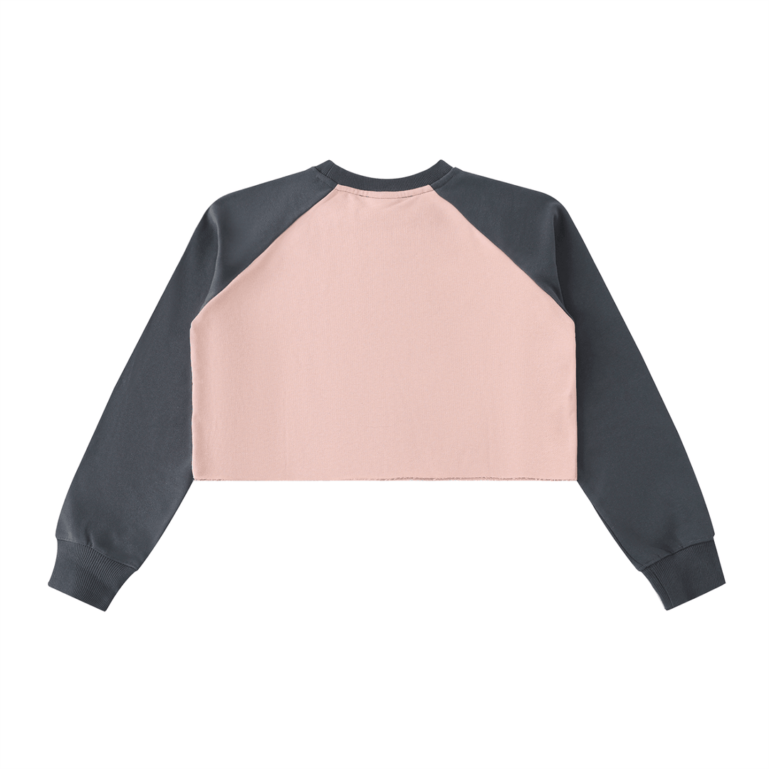 I Love Bronx Girls Raw-Hem Color-Block Raglan Crop Sweatshirt by Bronx Native