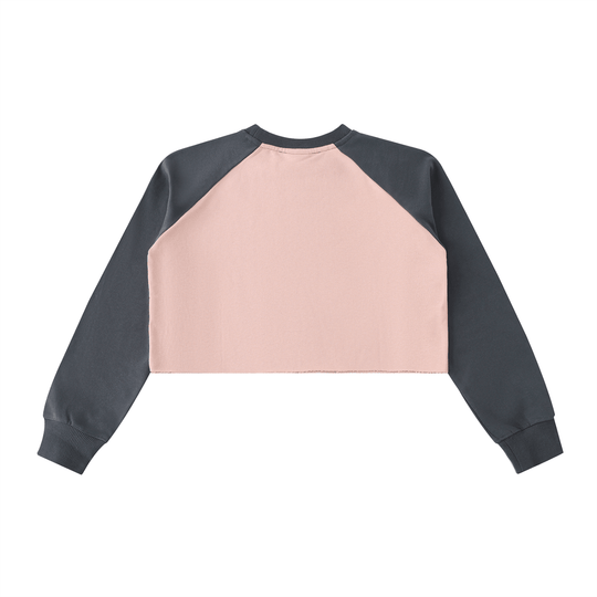 I Love Bronx Girls Raw-Hem Color-Block Raglan Crop Sweatshirt by Bronx Native