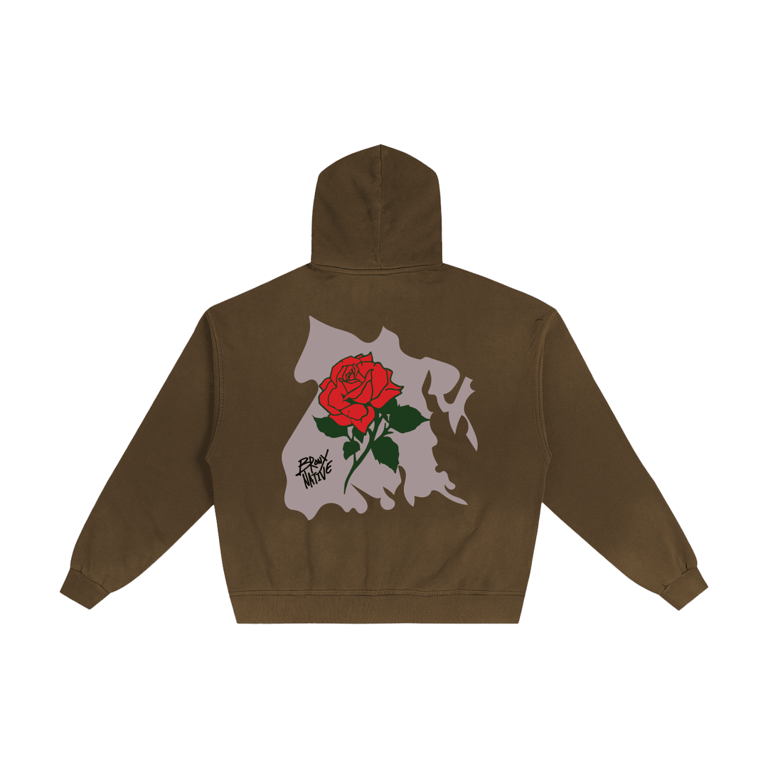 Bronx Rose Hand-Frayed Sunfade Zip Hoodie by Bronx Native for New York summer
