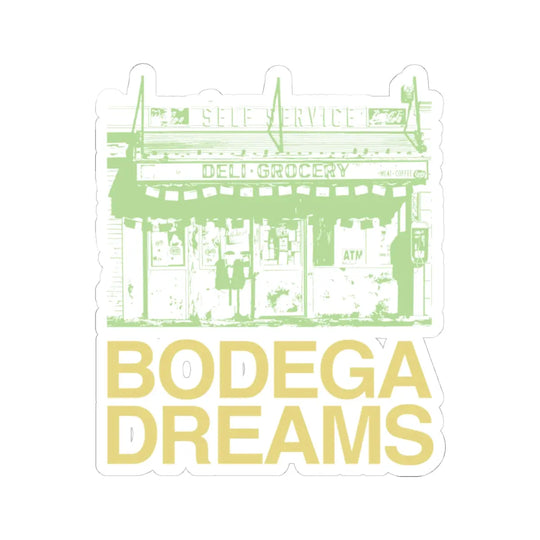 Bodega Dreams Sticker (Bright Green & Gold) Printify