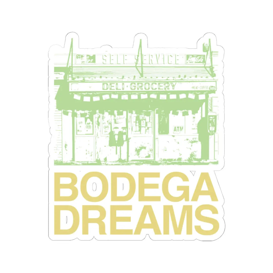 Bodega Dreams Sticker (Bright Green & Gold) Printify
