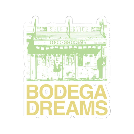 Bodega Dreams Sticker (Bright Green & Gold) Printify