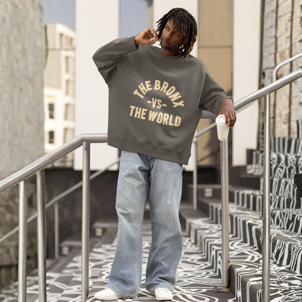 The Bronx vs The World Womens Relax Faded Crew