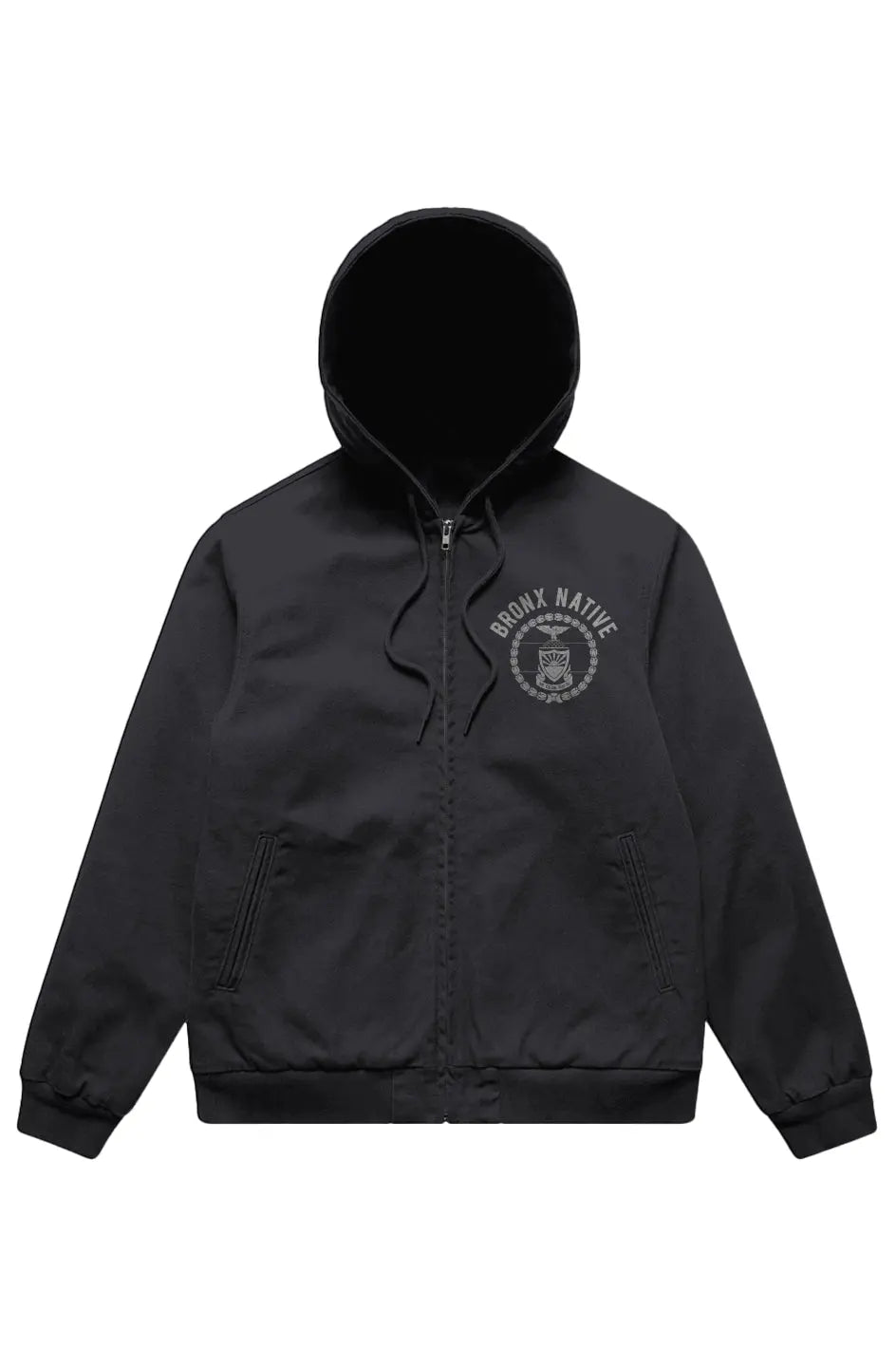 Bronx Native Canvas Bomber Hood Jacket [Embroidered]