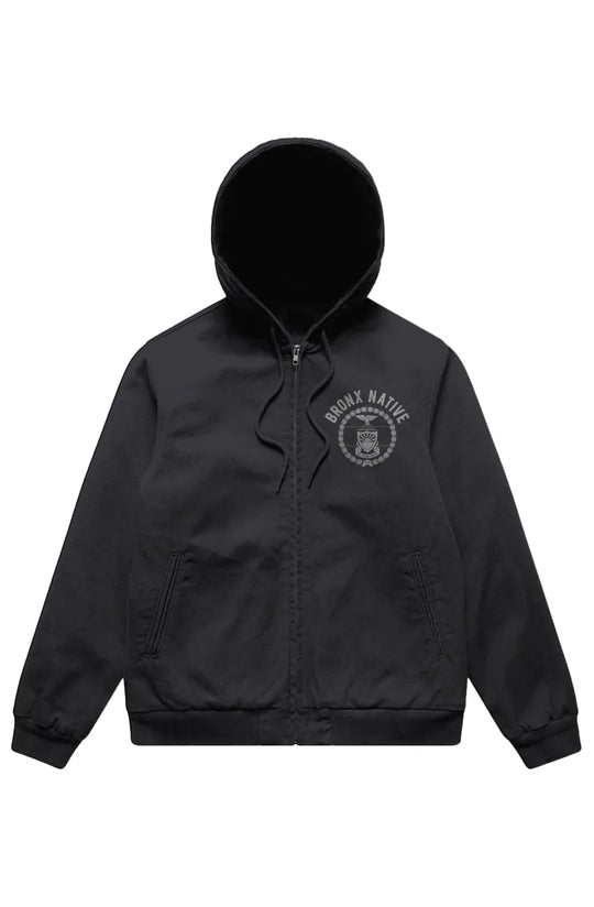 Bronx Native Canvas Bomber Hood Jacket [Embroidered]