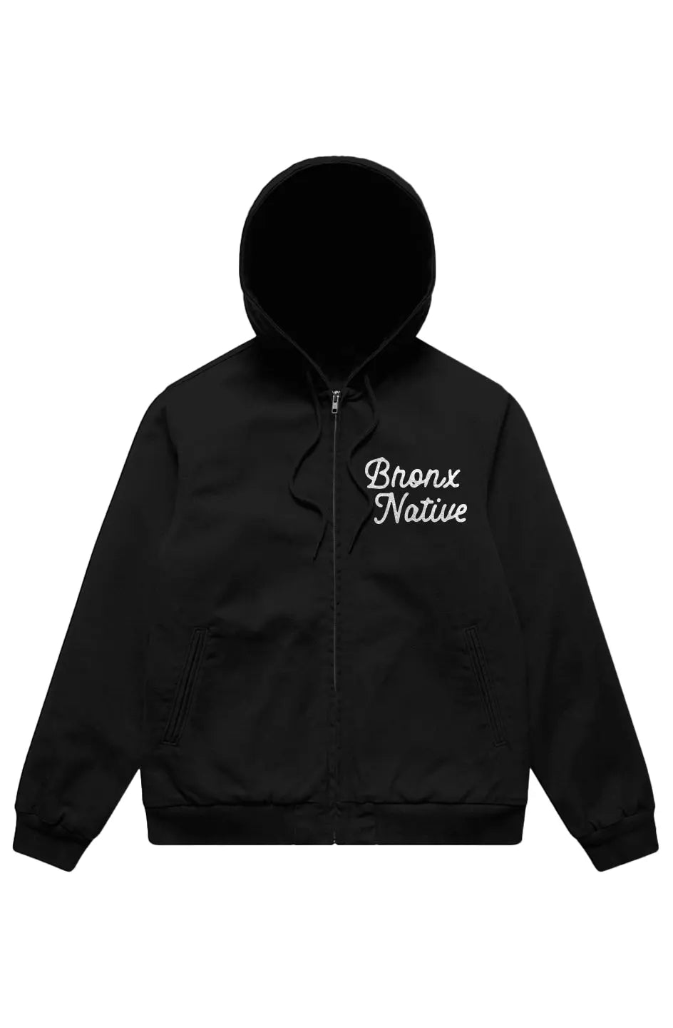 Bronx Native Classy Canvas Bomber Hood Jacket