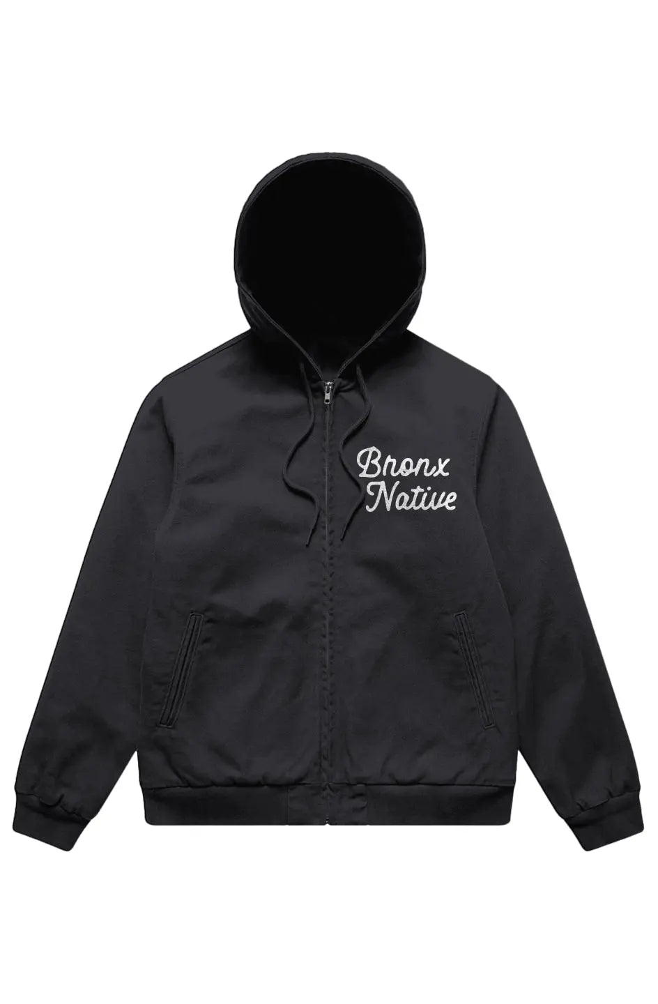 Bronx Native Classy Canvas Bomber Hood Jacket