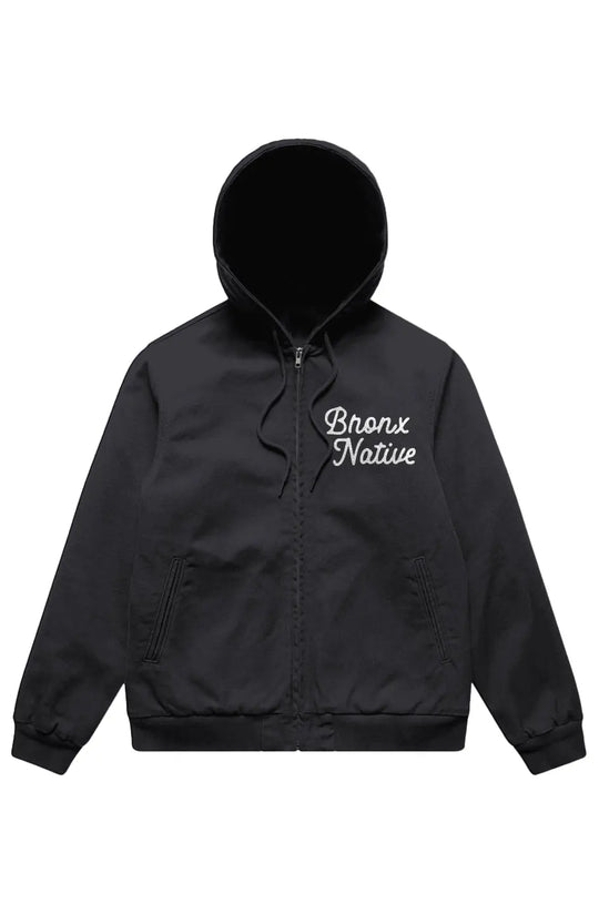 Bronx Native Classy Canvas Bomber Hood Jacket