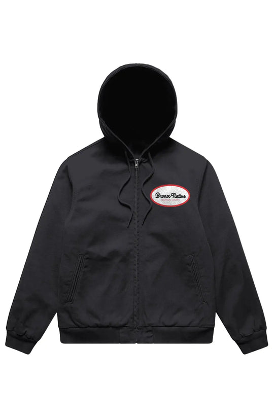 Bronx Native Classy Canvas Bomber Hood Jacket