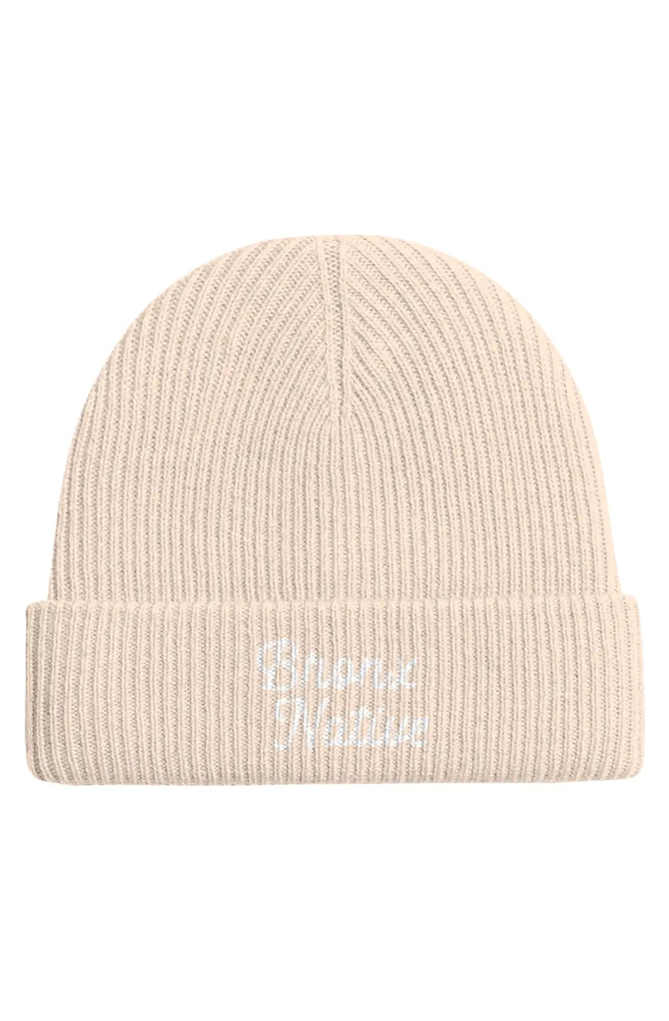 Bronx Native Classy Cashmere Wool Beanie (Black Embroidery)
