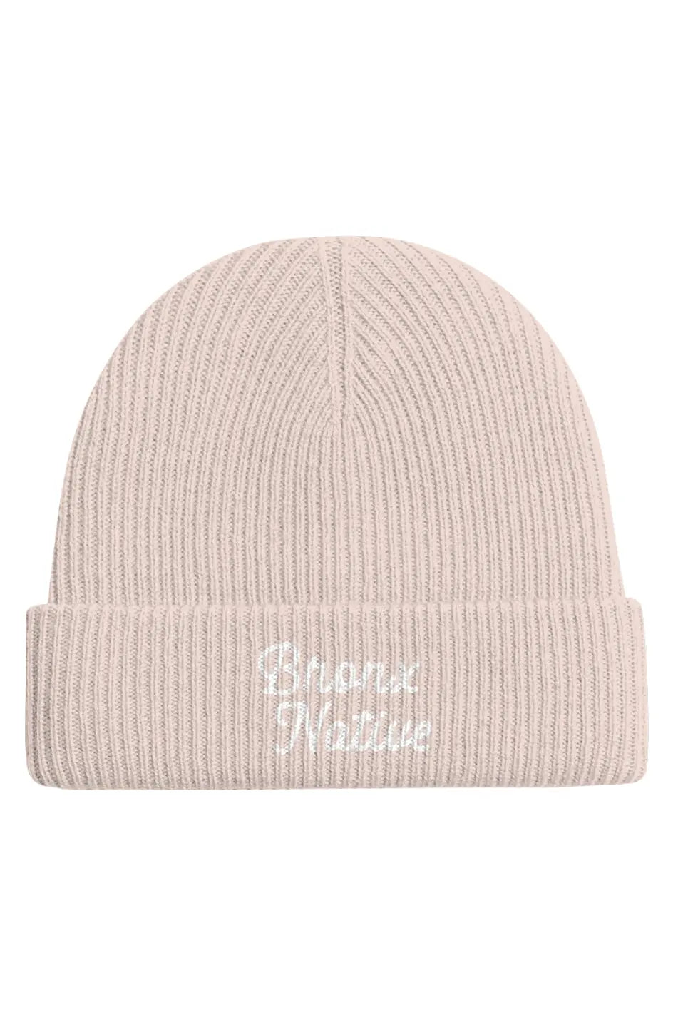 Bronx Native Classy Cashmere Wool Beanie (Black Embroidery)
