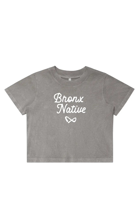 Womens Stone Wash Heavy Crop