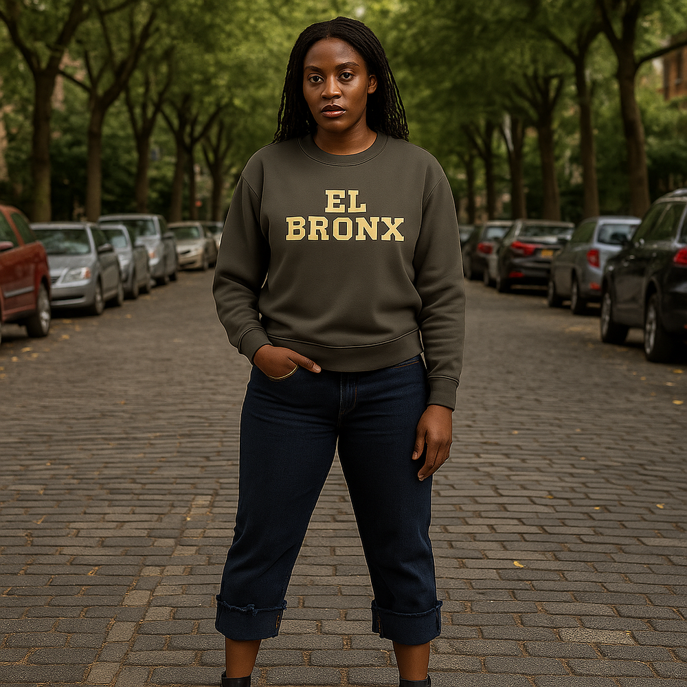 EL BRONX Womens Relax Faded Crew
