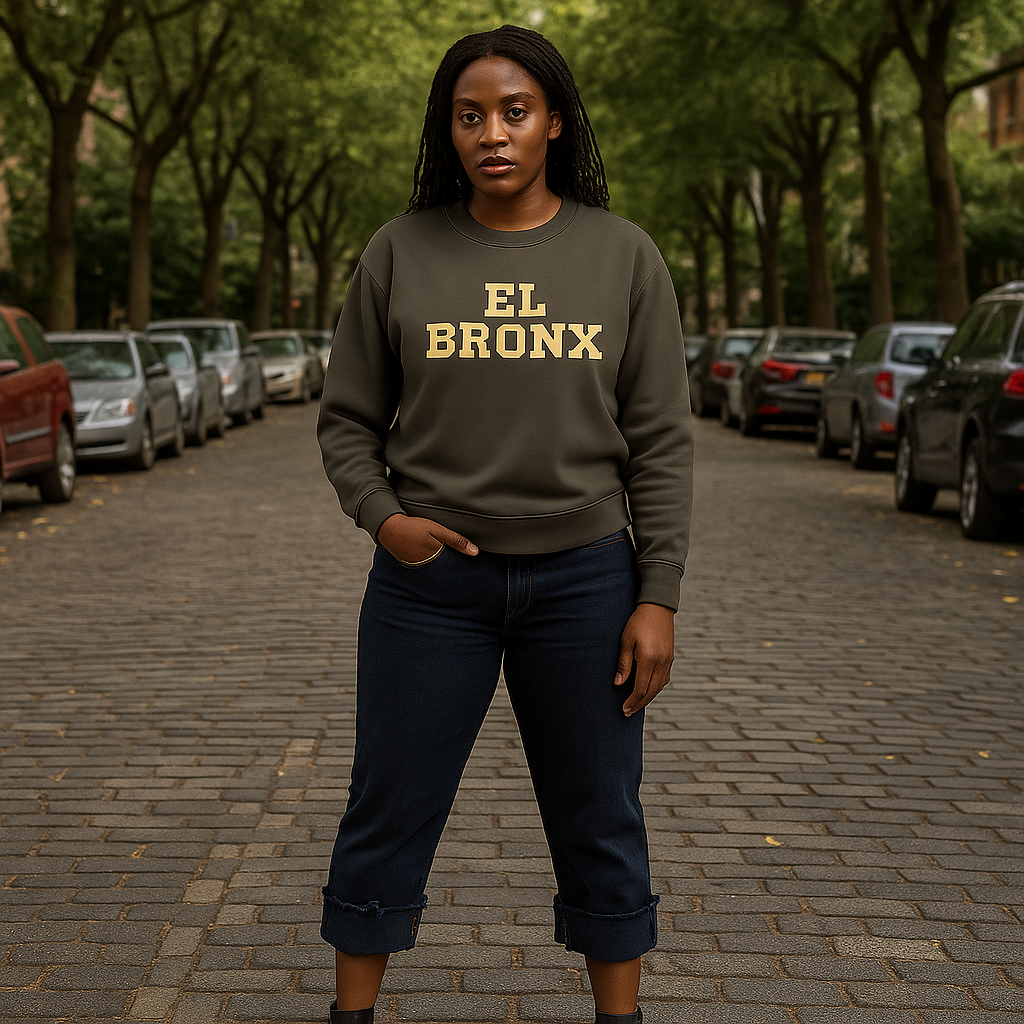 EL BRONX Womens Relax Faded Crew