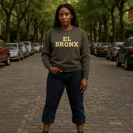 EL BRONX Womens Relax Faded Crew