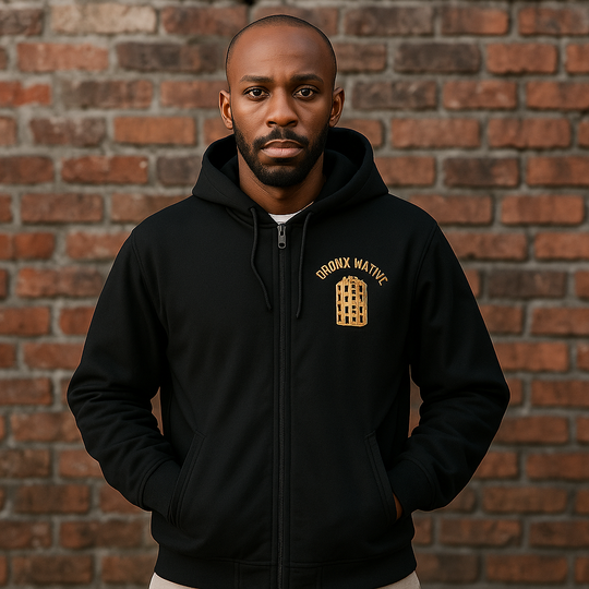 The Bronx vs The World Canvas Bomber Hood Jacket [Embroidered Chest]