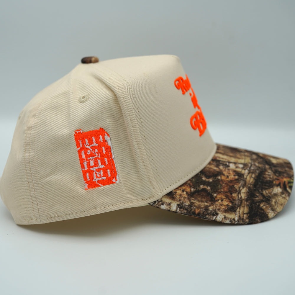 "Rooted in the Bronx" Snapback Camo / Cream / Orange