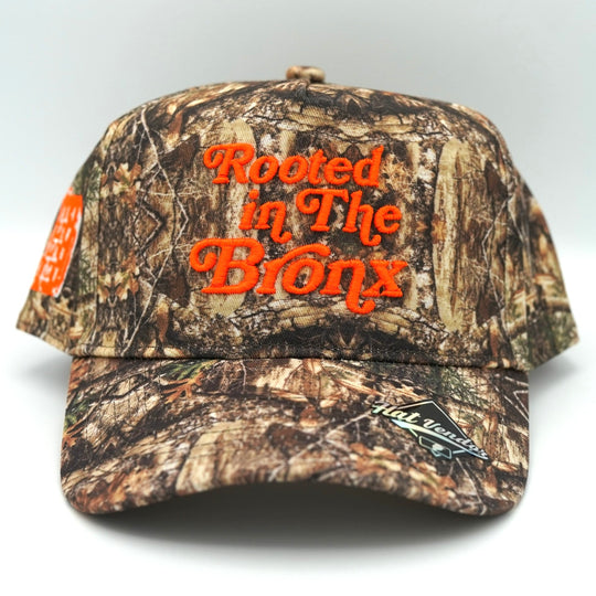 "Rooted in the Bronx" Snapback All Camo / Orange