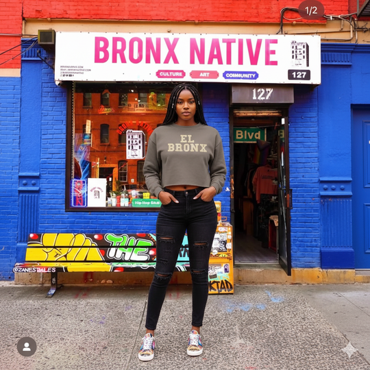 EL BRONX Womens Relax Faded Crew