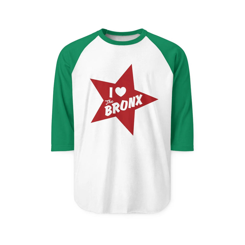 I Love the Bronx, Unisex Three-Quarter Sleeve Raglan Shirt Printify