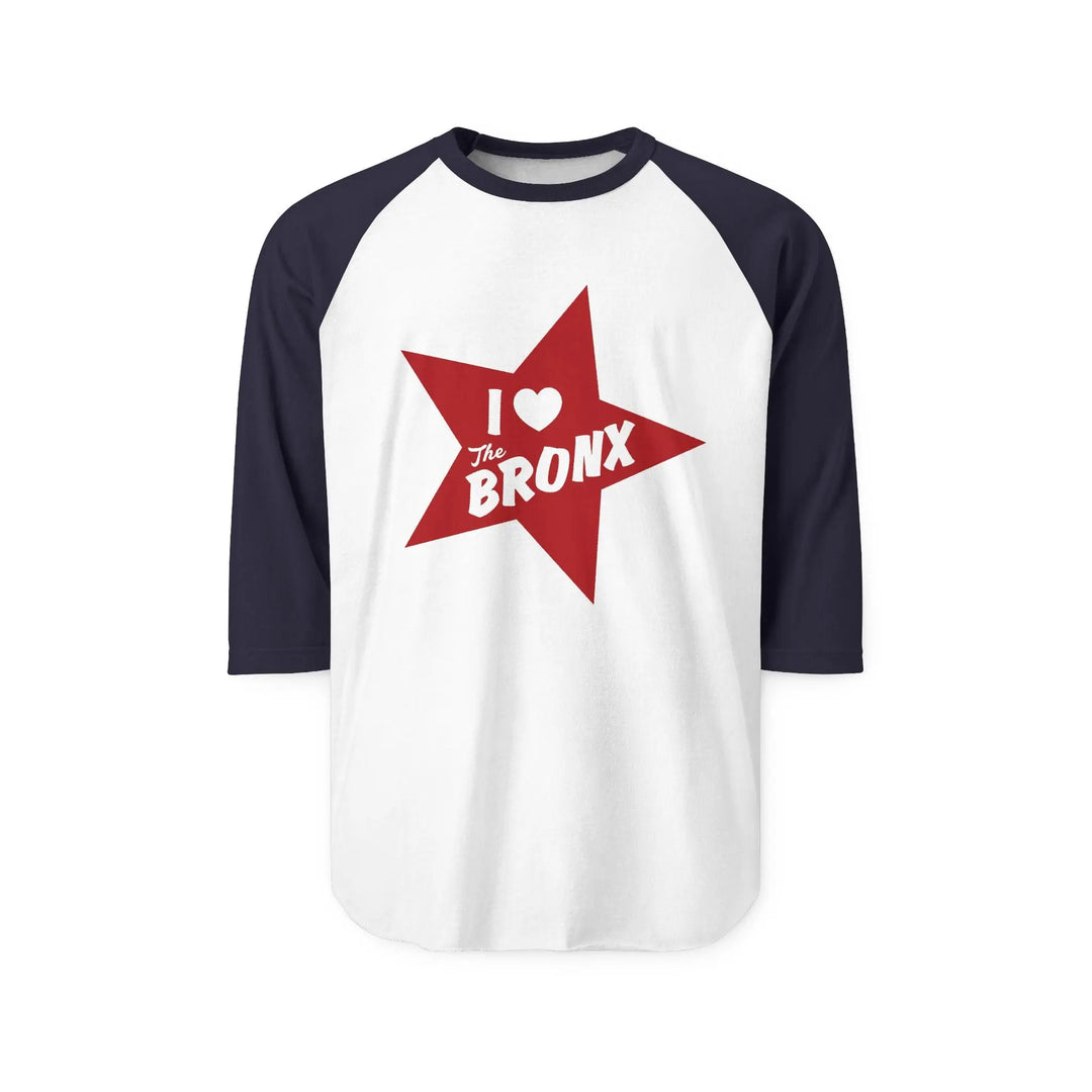 I Love the Bronx, Unisex Three-Quarter Sleeve Raglan Shirt Printify