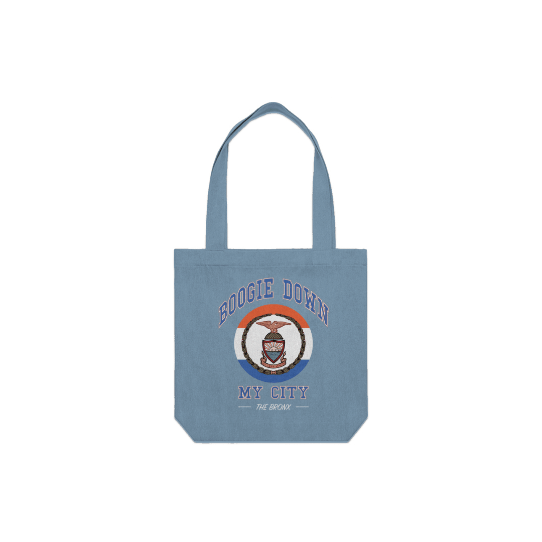 Boogie Down My City Premium Denim Carrie Tote by Bronx Native for New York summer