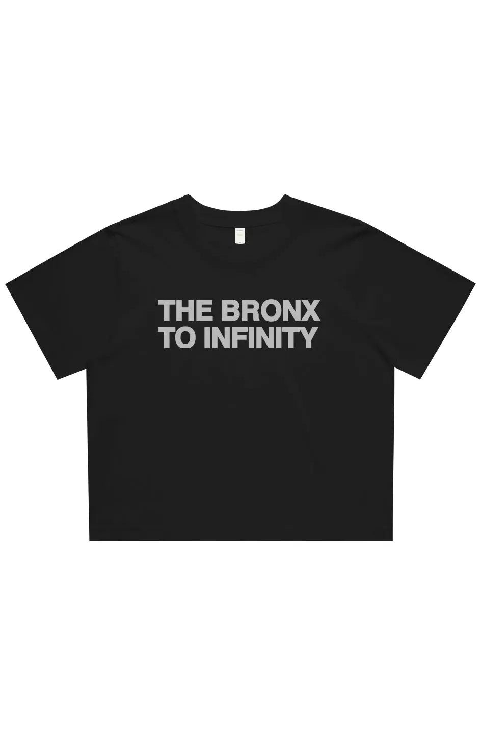 The Bronx to Infiniti Black Womens Classic Crop Tee
