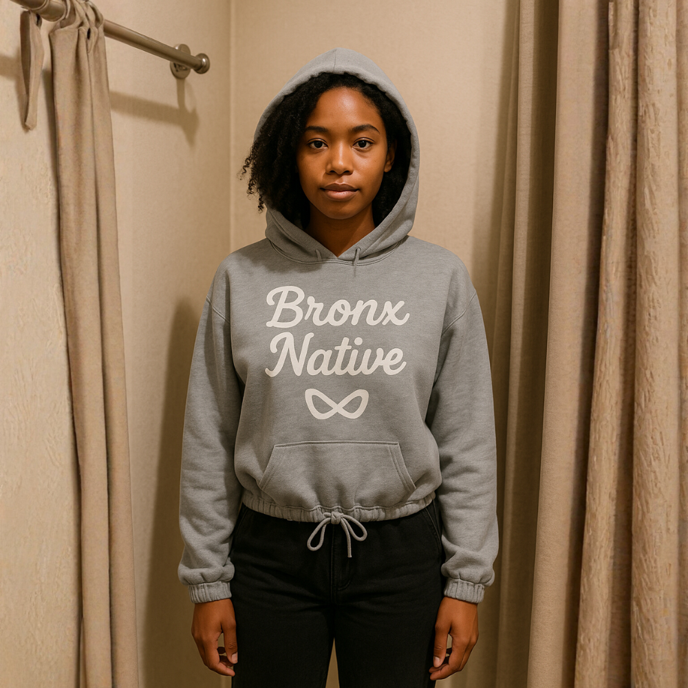 lnfinity Bronx Native Womens Oversized Cropped Hoodie