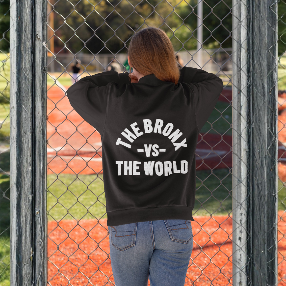 The Bronx vs The World Satin Baseball Varsity Jacket