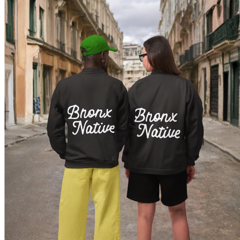 Infinity Bronx Native Limited Edition Full Embroidered Mens Varsity Bomber Jacket