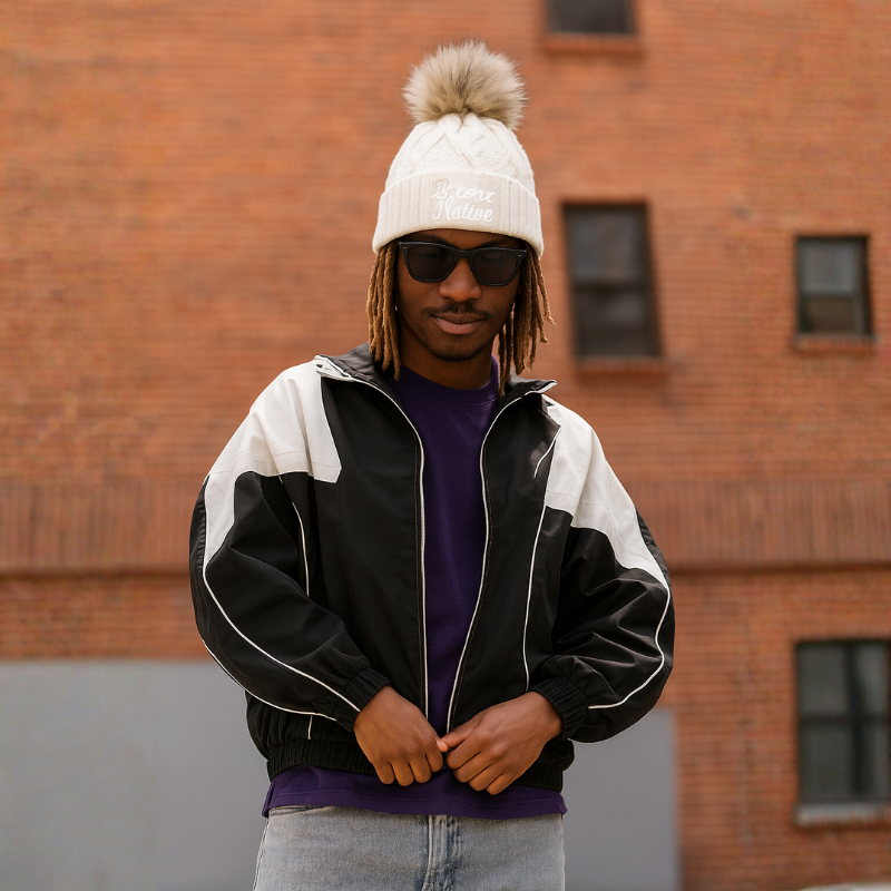 Bronx-Native-Classy-Faux-Fur-Pom-Beanie-_Dark-Brown-Embroidered