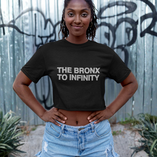 The Bronx to Infiniti Black Womens Classic Crop Tee