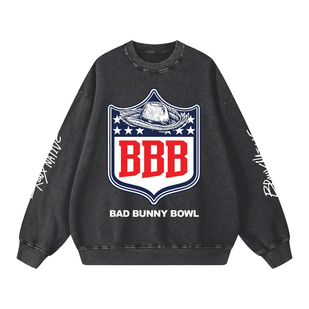Bad Bunny BILLIONS CLUB スウェット XL Bad Bunny Bowl Snow Washed Oversized | Bronx Native – Bronx Native
