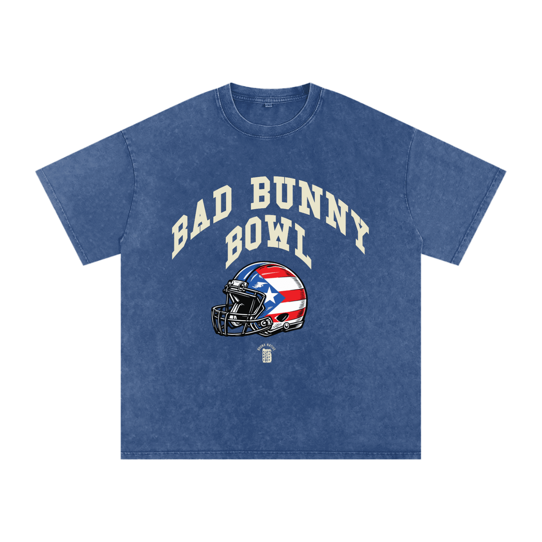 Bad Bunny Bowl Snow Washed Oversized Cotton T-Shirt