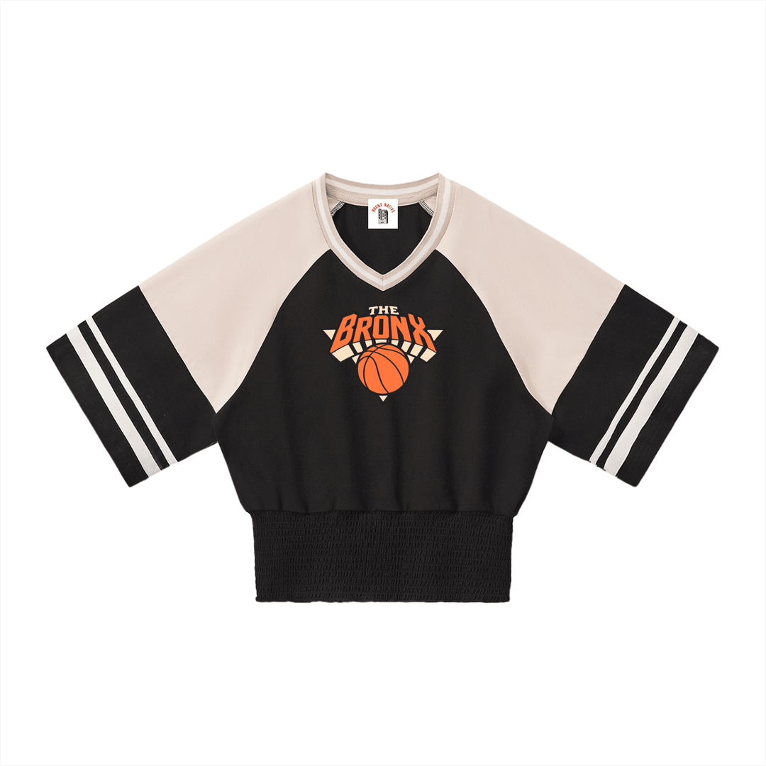 Bronx Basketball 2026 Playoff Edition Women's Color Block Ruched T-Shirt by Bronx Native