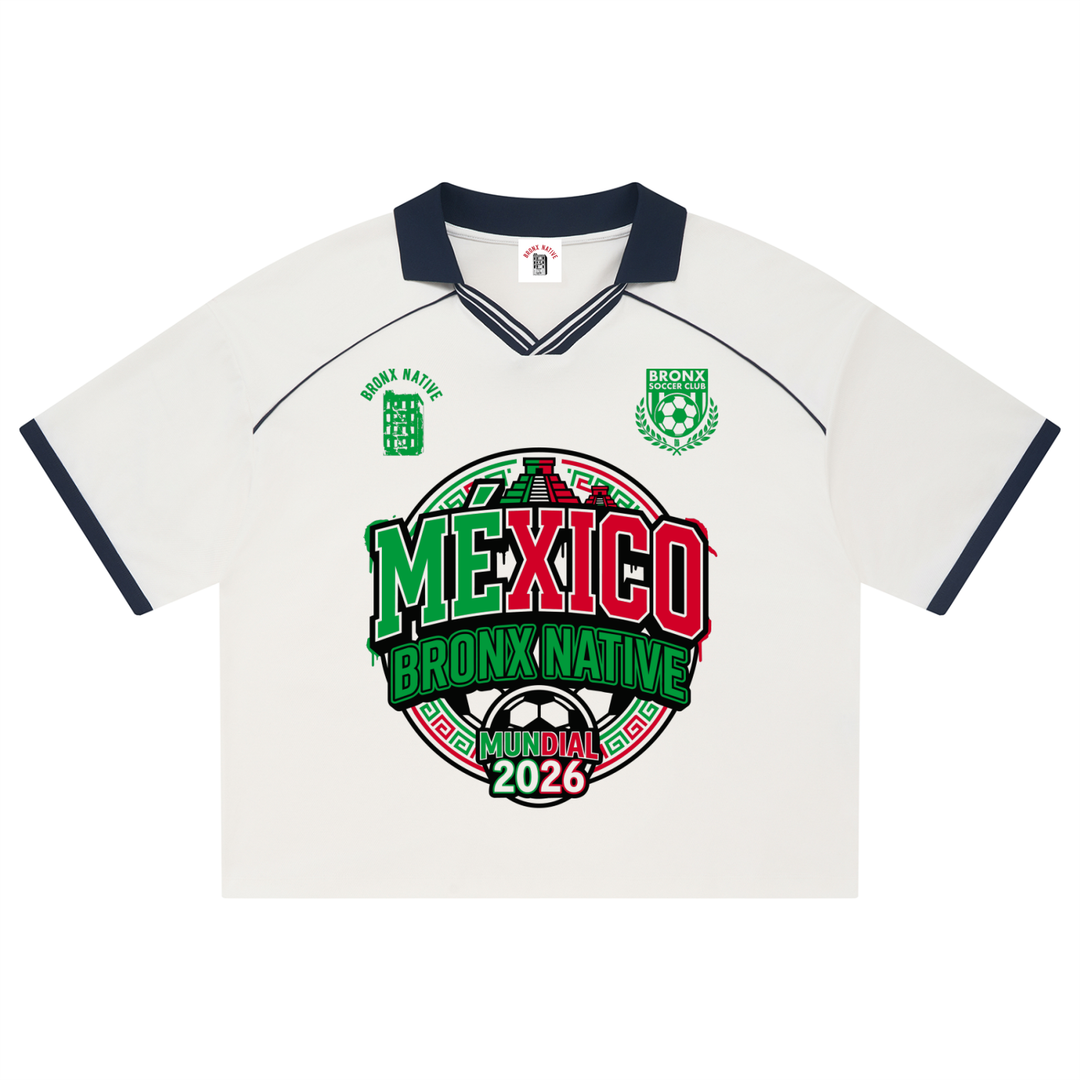 Mexico x Bronx Native Unisex Collared Piping Boxy Soccer Jersey product image 1 of 2 by Bronx Native